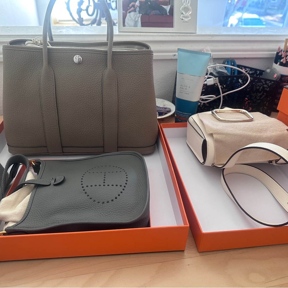 Stylish Gray and Cream Handbags